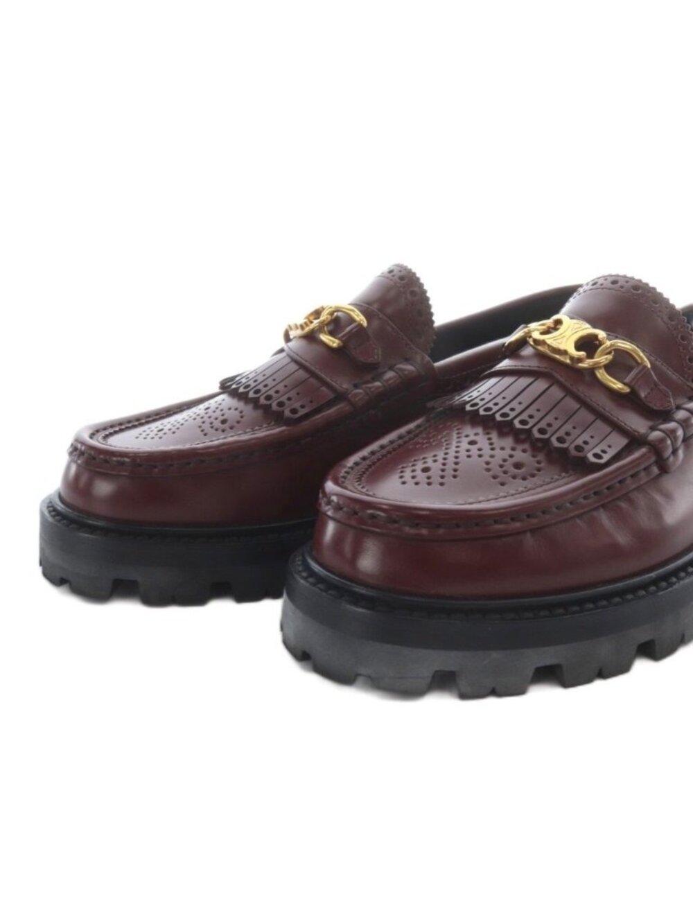 Celine Triomphe Chain Margaret Loafers Slip Ons Leather 36 Bold Yo7 SH - Picture 5 of 8